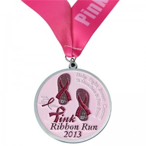 Pink Printing Running MedalS for Women Custom Metal Sport Marathon Medal med band