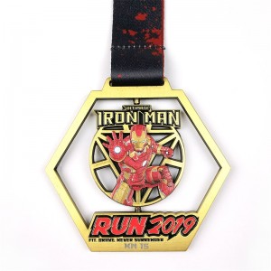 Gag hål ut designmedaljer grossist metallpris 3D guldmedaljer